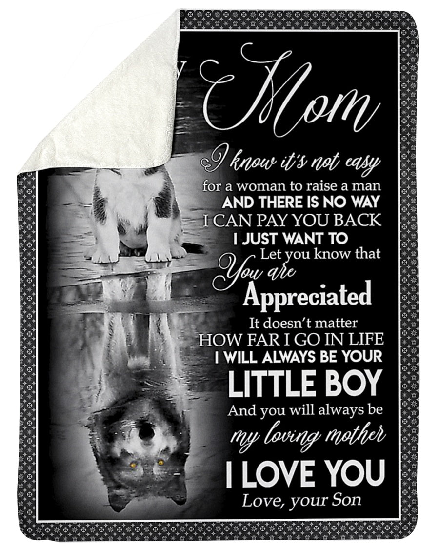 Wolf I Love You To The Moon And Back Mother Flannel Blanket For Cozy Bedroom Sofa Decor