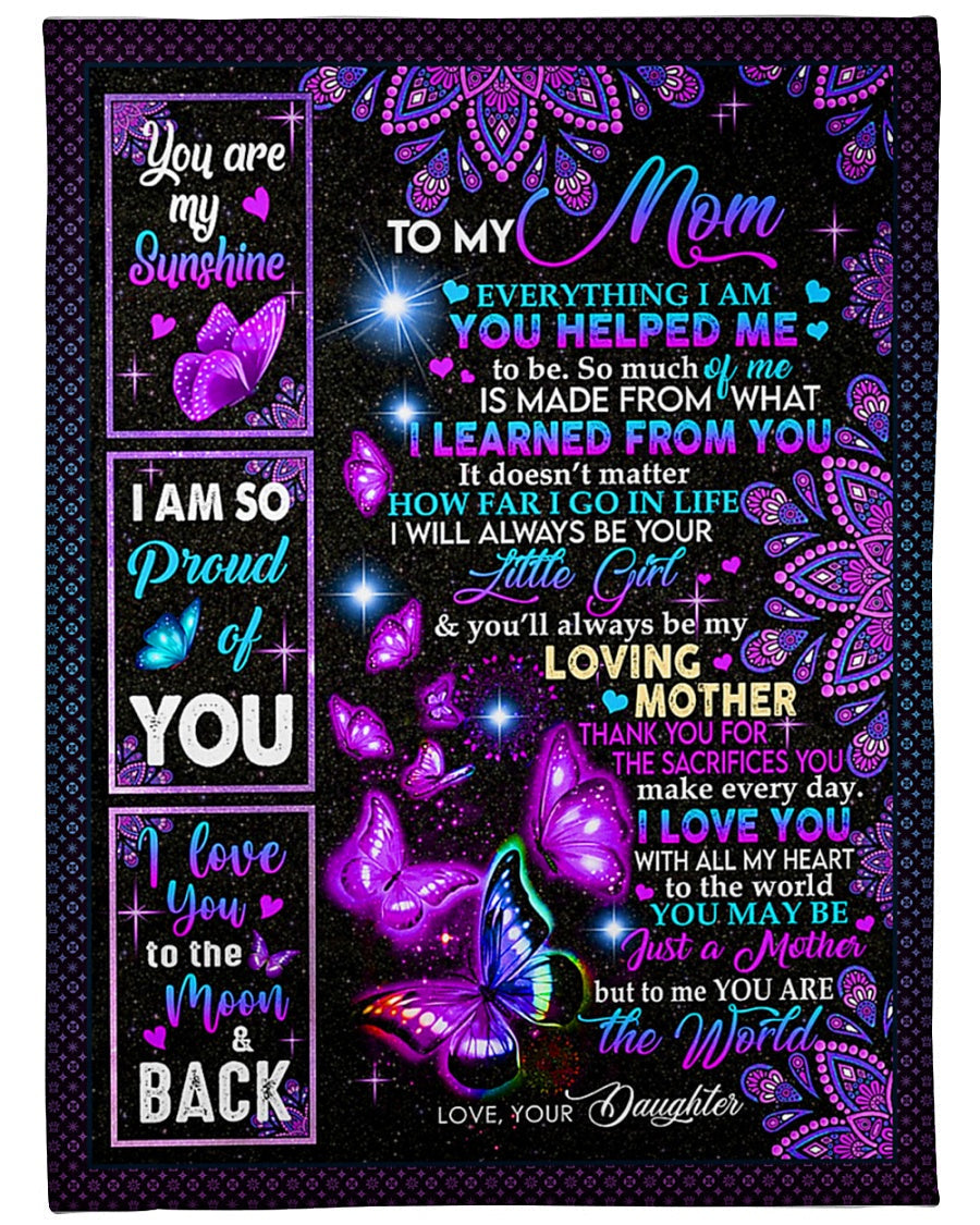 Butterfly You Are The Best Loving Mother Flannel Blanket For Cozy Bedroom Sofa Decor