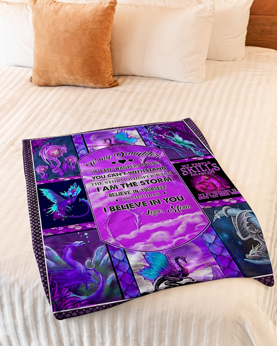Dragon If Fate Whispers To You Halloween Mom To Daughter Flannel Blanket For Cozy Bedroom Sofa Decor