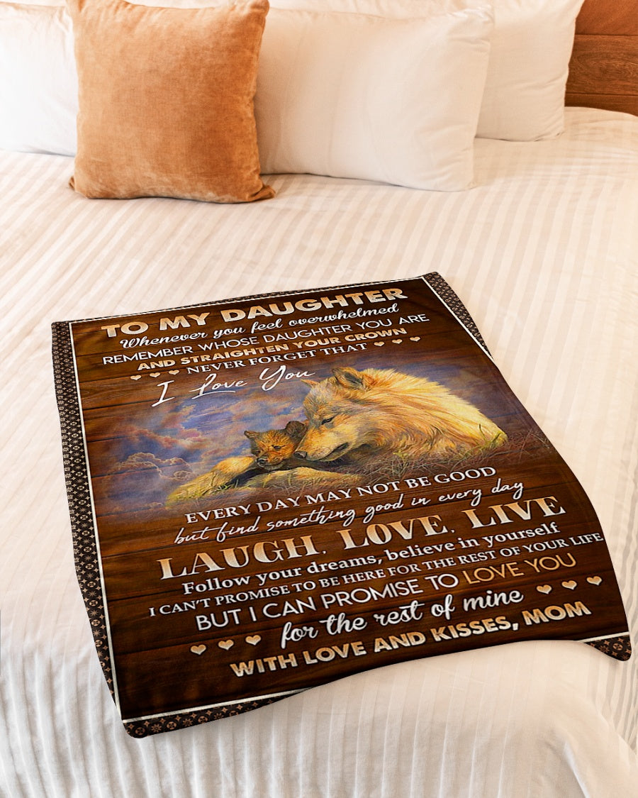 Wolf I Love You Daughter Gift Flannel Blanket For Cozy Bedroom Sofa Decor