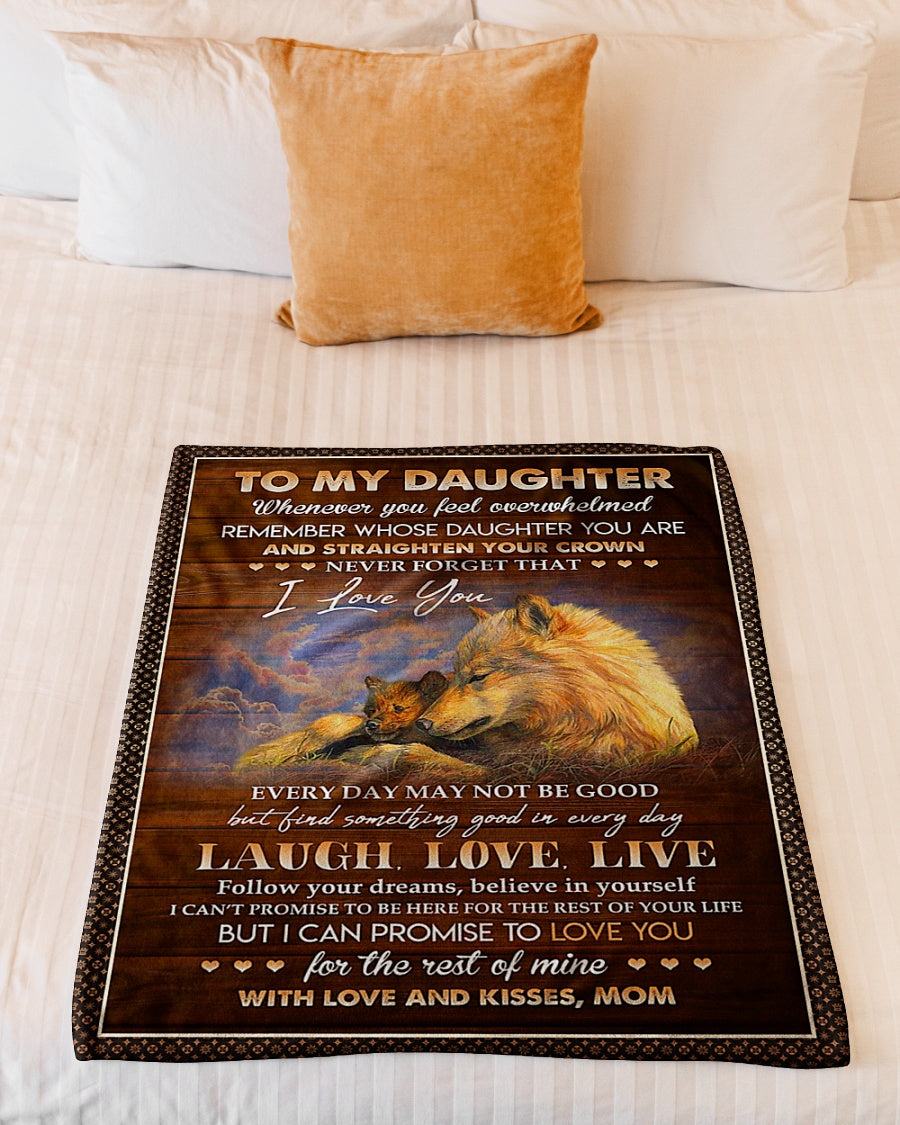 Wolf I Love You Daughter Gift Flannel Blanket For Cozy Bedroom Sofa Decor