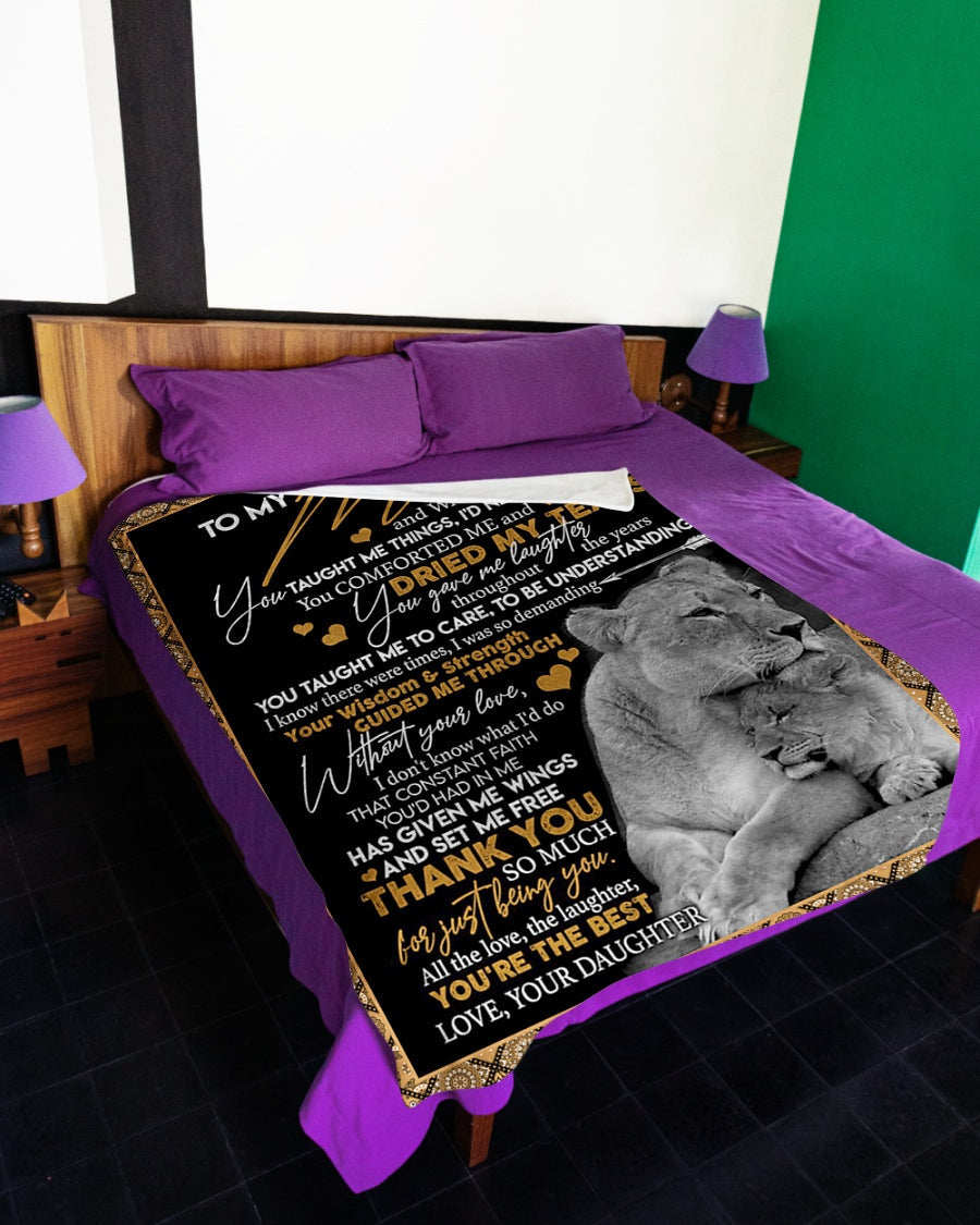 Lion I Love You With All My Heart Thank You Flannel Blanket For Cozy Bedroom Sofa Decor