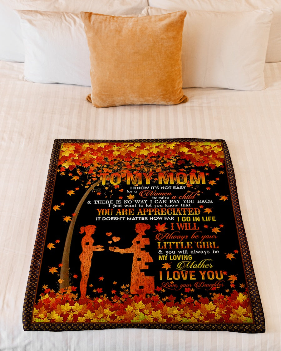 Family I Love You To The Moon And Back Little Girl Flannel Blanket For Cozy Bedroom Sofa Decor