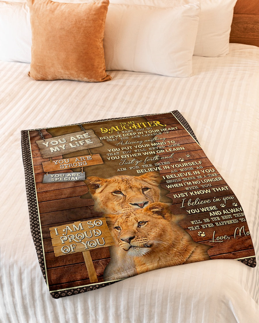 Lion You Are My Life Daughter Gift Flannel Blanket For Cozy Bedroom Sofa Decor