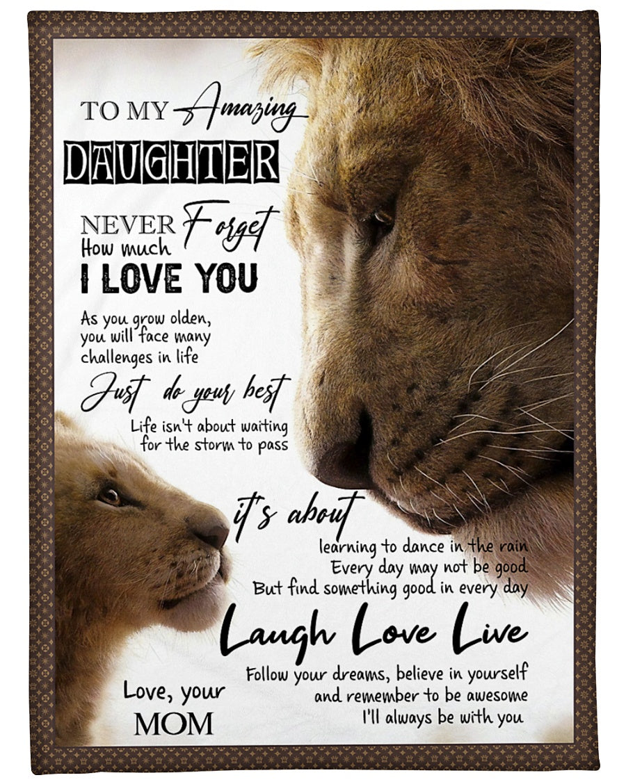 Lion You Will Always Be My Loving Mother Flannel Blanket For Cozy Bedroom Sofa Decor