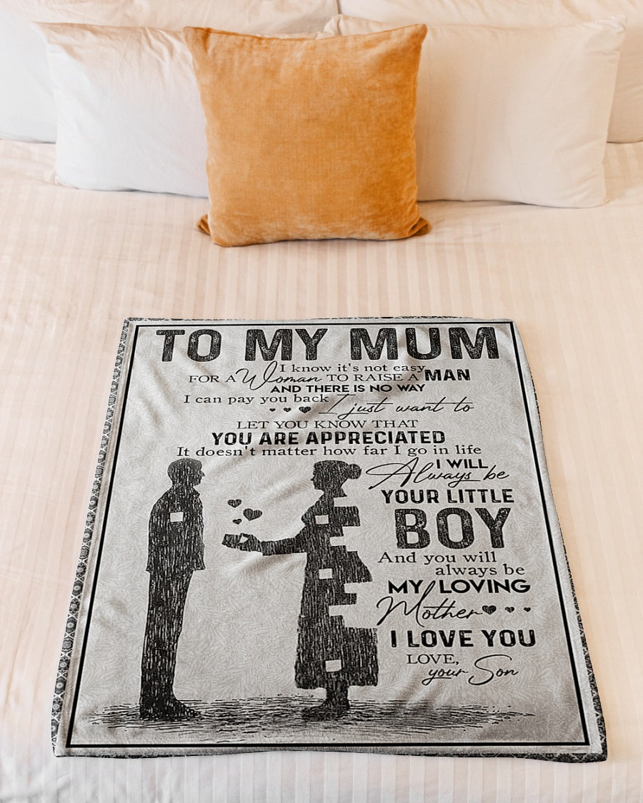 Family You Will Always Be My Loving Mother Flannel Blanket For Cozy Bedroom Sofa Decor