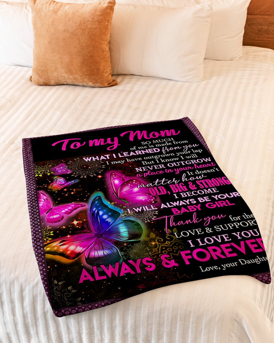 Butterfly You Are The Best Pink Flannel Blanket For Cozy Bedroom Sofa Decor