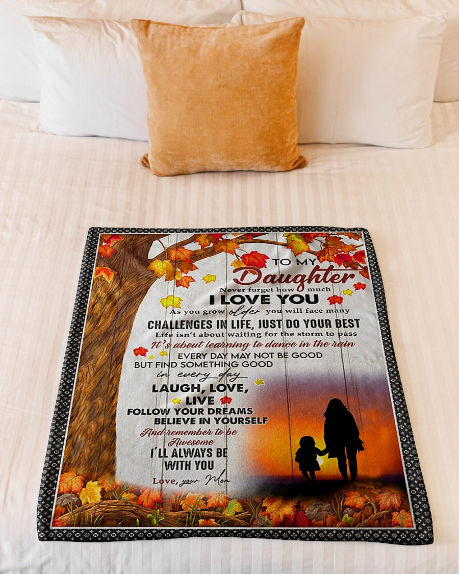 Sunset Follow Your Dreams Mom To Daughter Flannel Blanket For Cozy Bedroom Sofa Decor