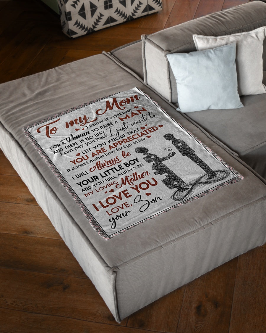 Family I Love You To The Moon And Back My Loving Mother Flannel Blanket For Cozy Bedroom Sofa Decor