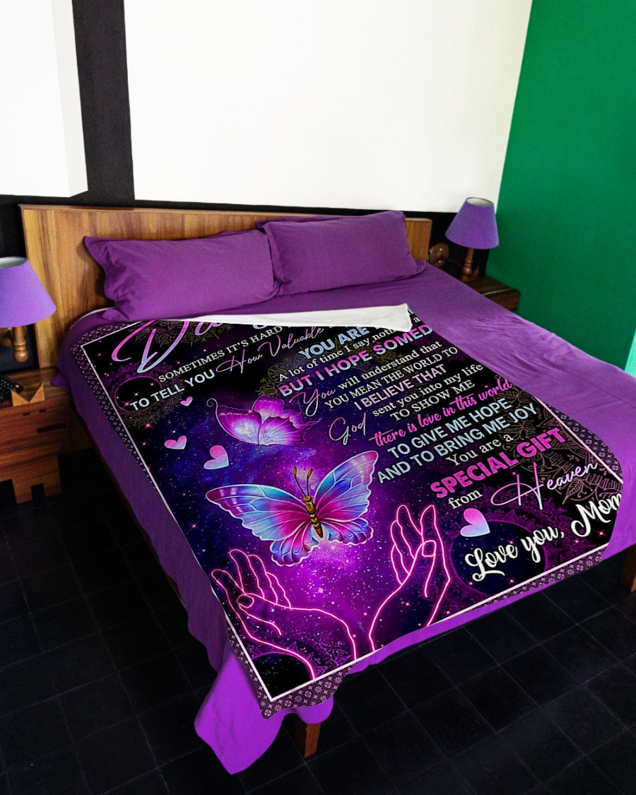 Butterfly Lover How Valuable And Precious You Are To Me Flannel Blanket For Cozy Bedroom Sofa Decor