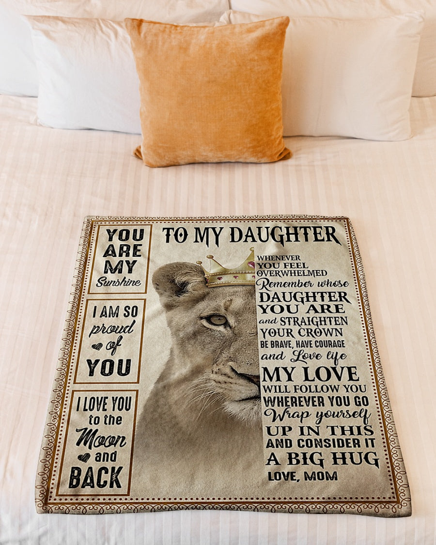 Lion You Are My Sunshine Daughter Gift Flannel Blanket For Cozy Bedroom Sofa Decor