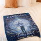 Family Never Feel That You're Alone Mom To Daughter Blue Flannel Blanket For Cozy Bedroom Sofa Decor