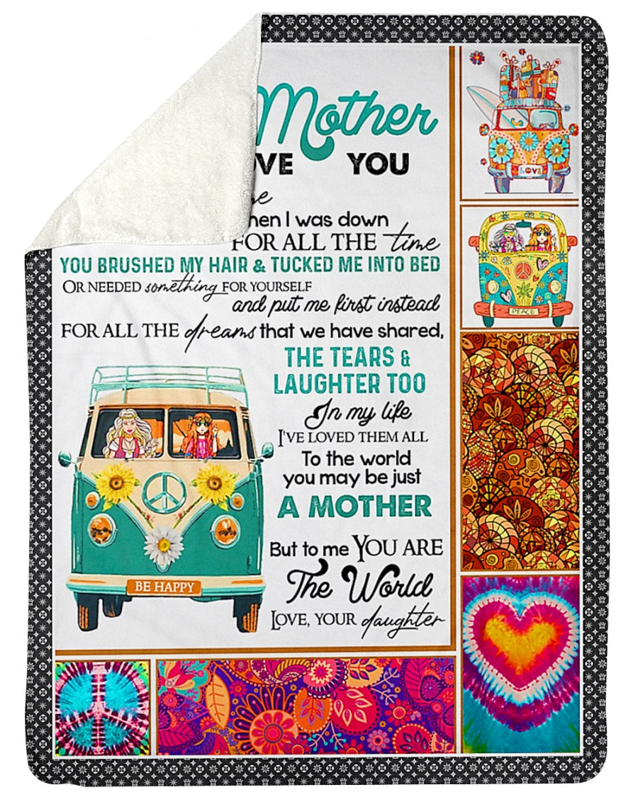 Hippie You Will Always Be My Loving Mother Flannel Blanket For Cozy Bedroom Sofa Decor