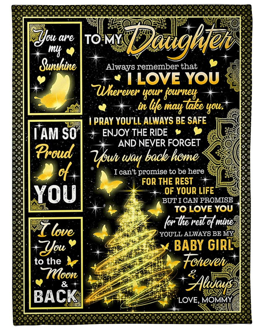 Family I Am So Proud Of You Daughter Gift Christmas Flannel Blanket For Cozy Bedroom Sofa Decor