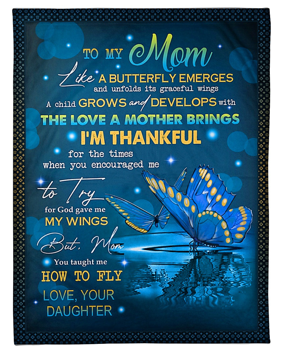 Butterfly You Are The Best Mother Flannel Blanket For Cozy Bedroom Sofa Decor