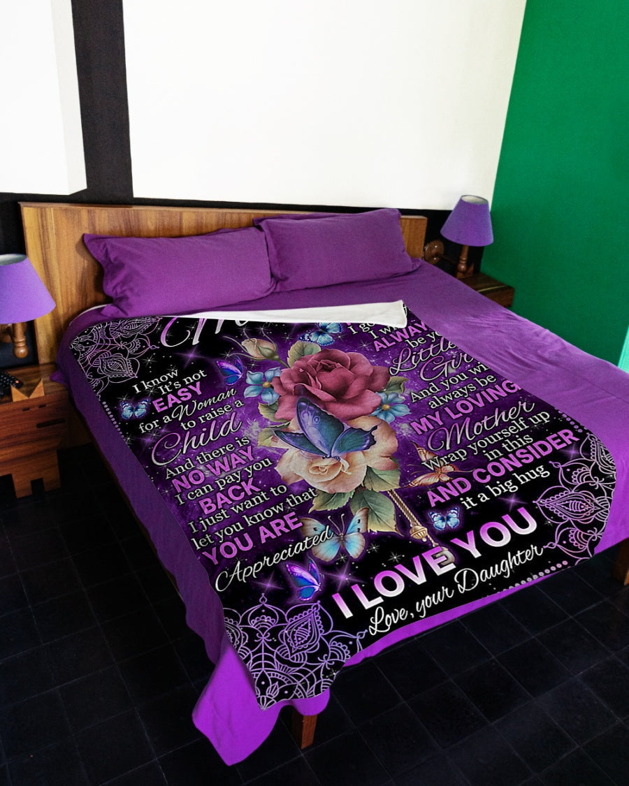 Rose I Loved You My Whole Life Mother Flannel Blanket For Cozy Bedroom Sofa Decor
