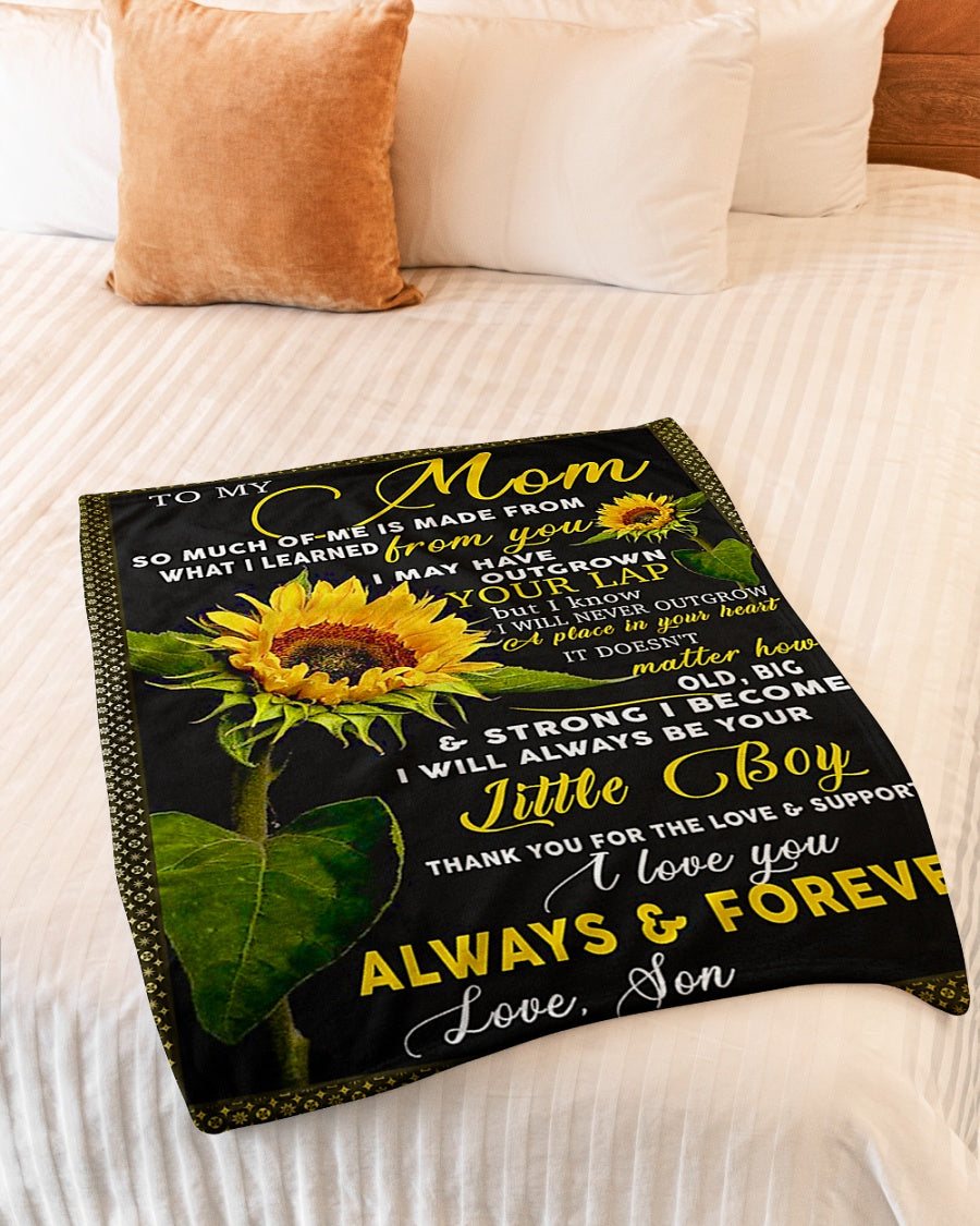 Sunflower You Mean The World To Me Little Boy Flannel Blanket For Cozy Bedroom Sofa Decor