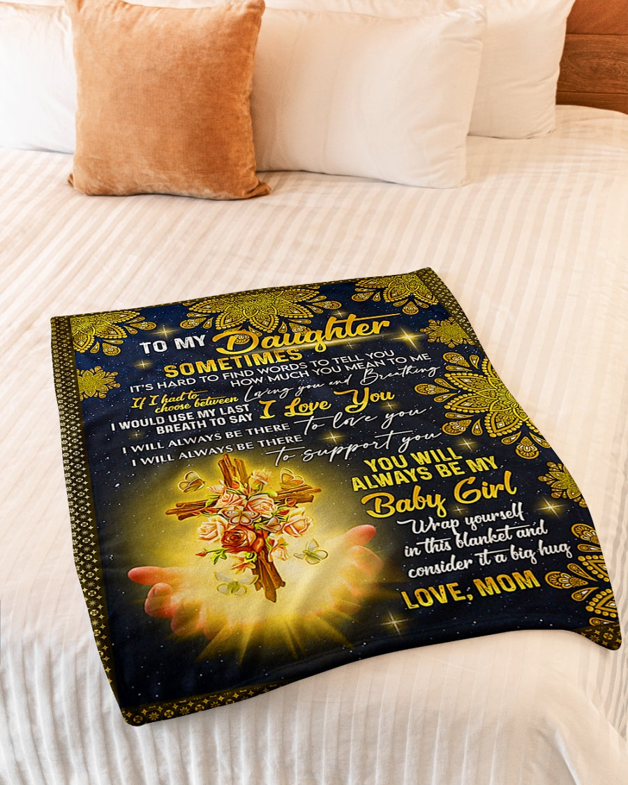 Jesus How Much You Mean To Me Daughter Gift Flannel Blanket For Cozy Bedroom Sofa Decor
