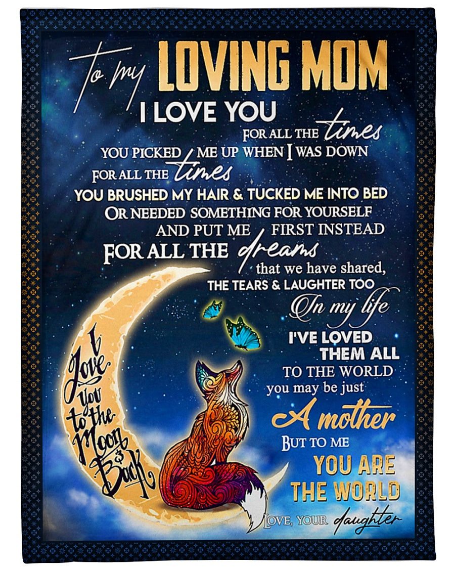 Wolf To My Mom You Will Always Be My Loving Mom Flannel Blanket For Cozy Bedroom Sofa Decor