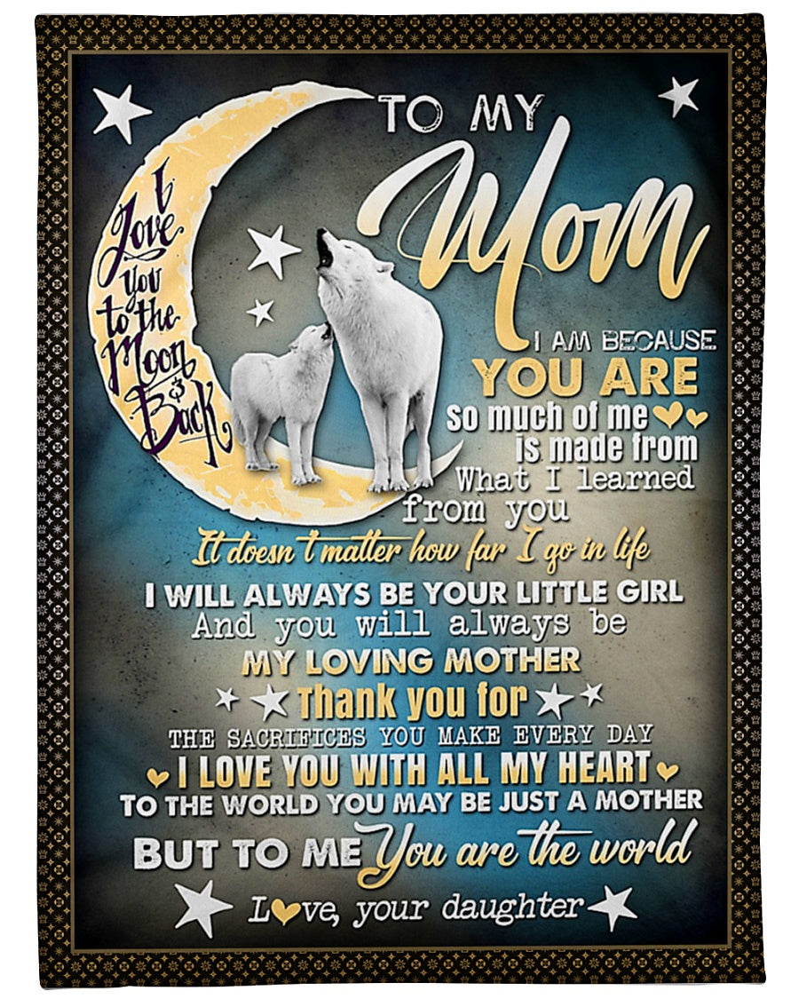 Wolf I Love You To The Moon And Back You Are The World Flannel Blanket For Cozy Bedroom Sofa Decor