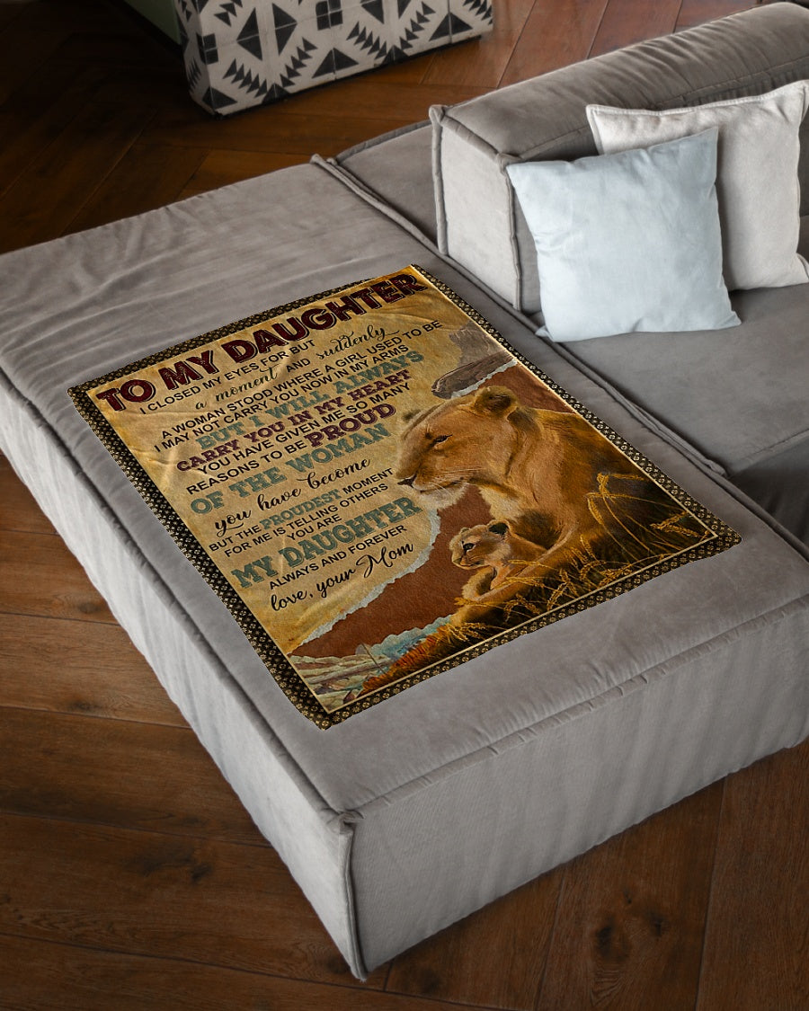Lion Carry You In My Heart Gift Flannel Blanket For Cozy Bedroom Sofa Decor