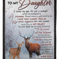 Deer My Heart Daughter Gift Flannel Blanket For Cozy Bedroom Sofa Decor