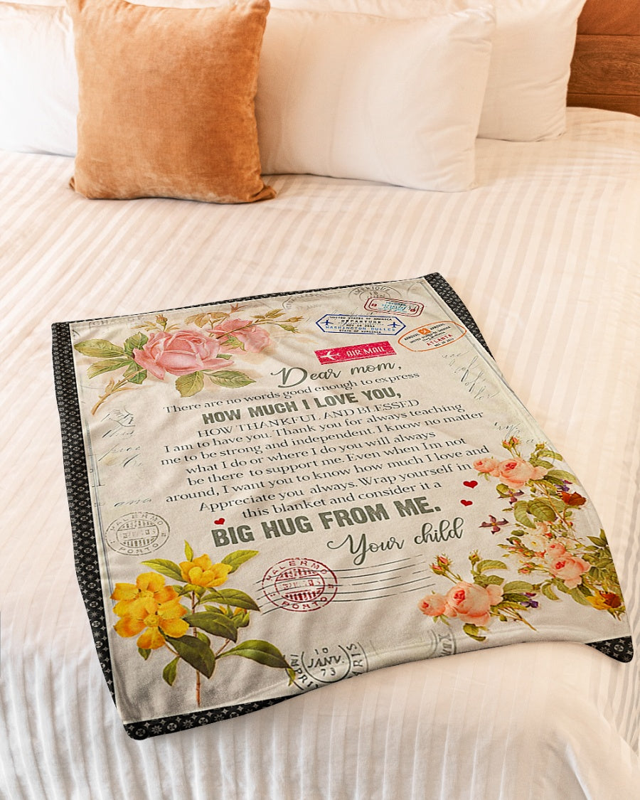 Family To My Mother For Mother Rose Letter Flannel Blanket For Cozy Bedroom Sofa Decor