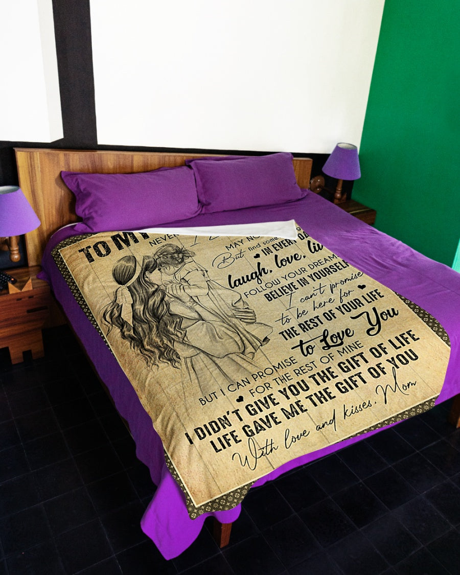 Family The Gift Of Life Daughter Gift Flannel Blanket For Cozy Bedroom Sofa Decor