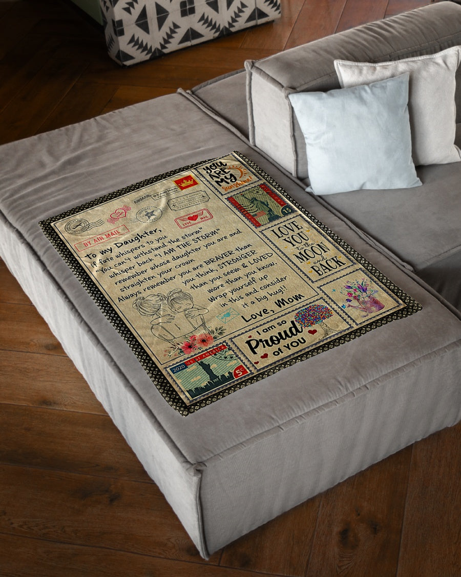 Family If Fate Whispers To You Mom To Daughter Flannel Blanket For Cozy Bedroom Sofa Decor