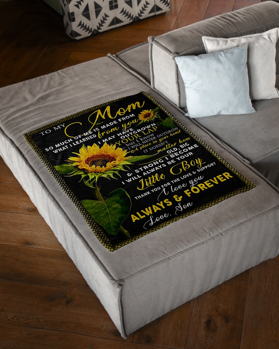 Sunflower You Mean The World To Me Little Boy Flannel Blanket For Cozy Bedroom Sofa Decor