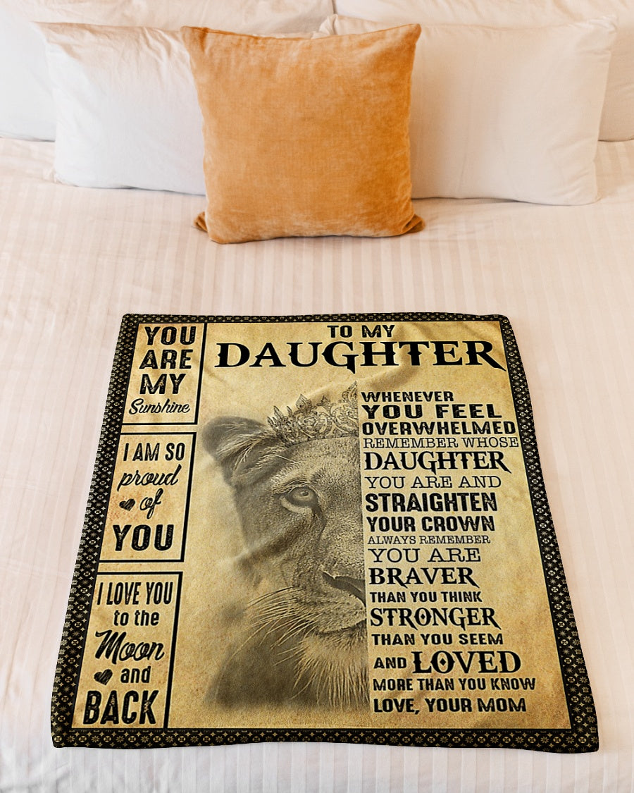Lion You Are My Sunshine Mom To Daughter Flannel Blanket For Cozy Bedroom Sofa Decor