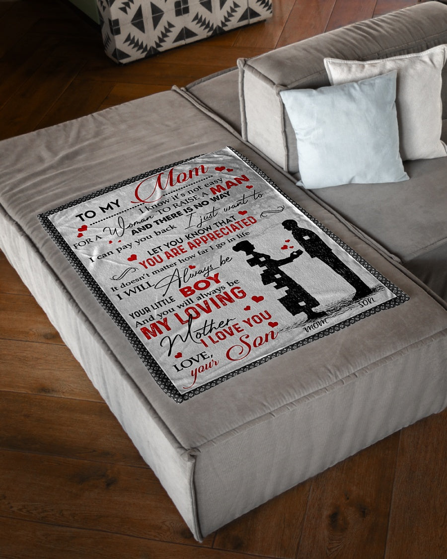 Family I Love You With All My Heart Mother Flannel Blanket For Cozy Bedroom Sofa Decor