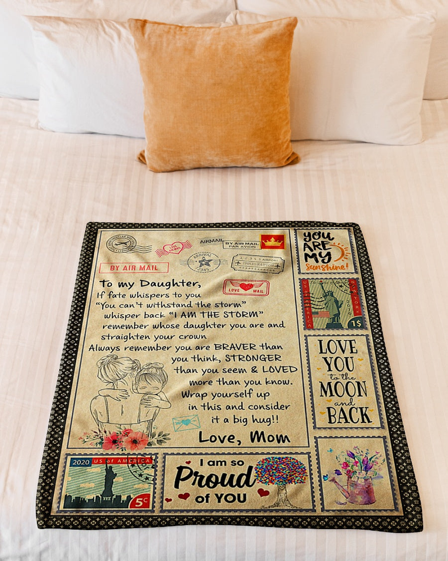 Family If Fate Whispers To You Mom To Daughter Flannel Blanket For Cozy Bedroom Sofa Decor