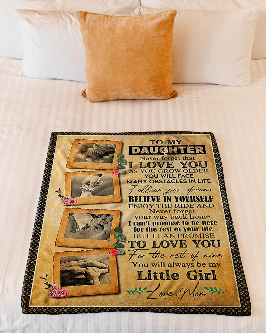 Family Follow Your Dreams Daughter Gift Flannel Blanket For Cozy Bedroom Sofa Decor