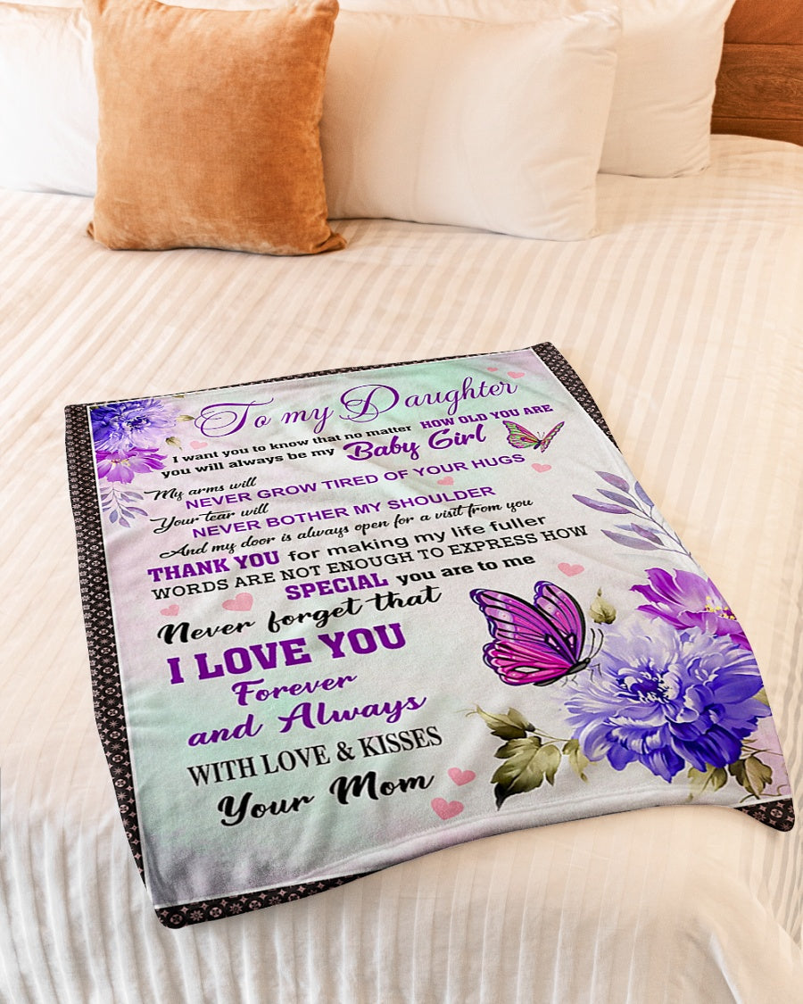 Butterfly How You Are To Me Daughter Gift Flannel Blanket For Cozy Bedroom Sofa Decor