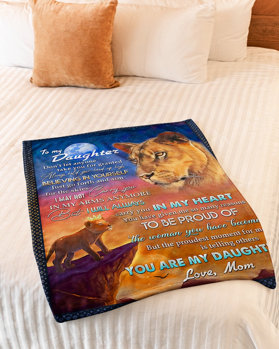 Lion Believing In Yourself Daughter Gift Flannel Blanket For Cozy Bedroom Sofa Decor