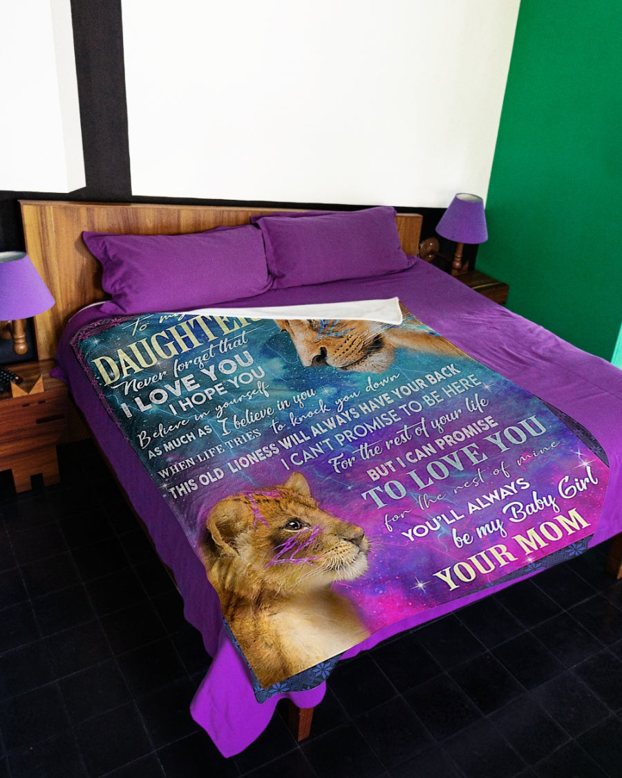 Lion Believe In Yourself Daughter Gift Flannel Blanket For Cozy Bedroom Sofa Decor