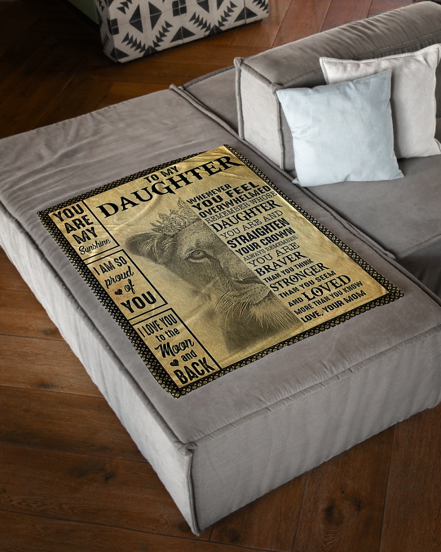 Lion You Are My Sunshine Mom To Daughter Flannel Blanket For Cozy Bedroom Sofa Decor