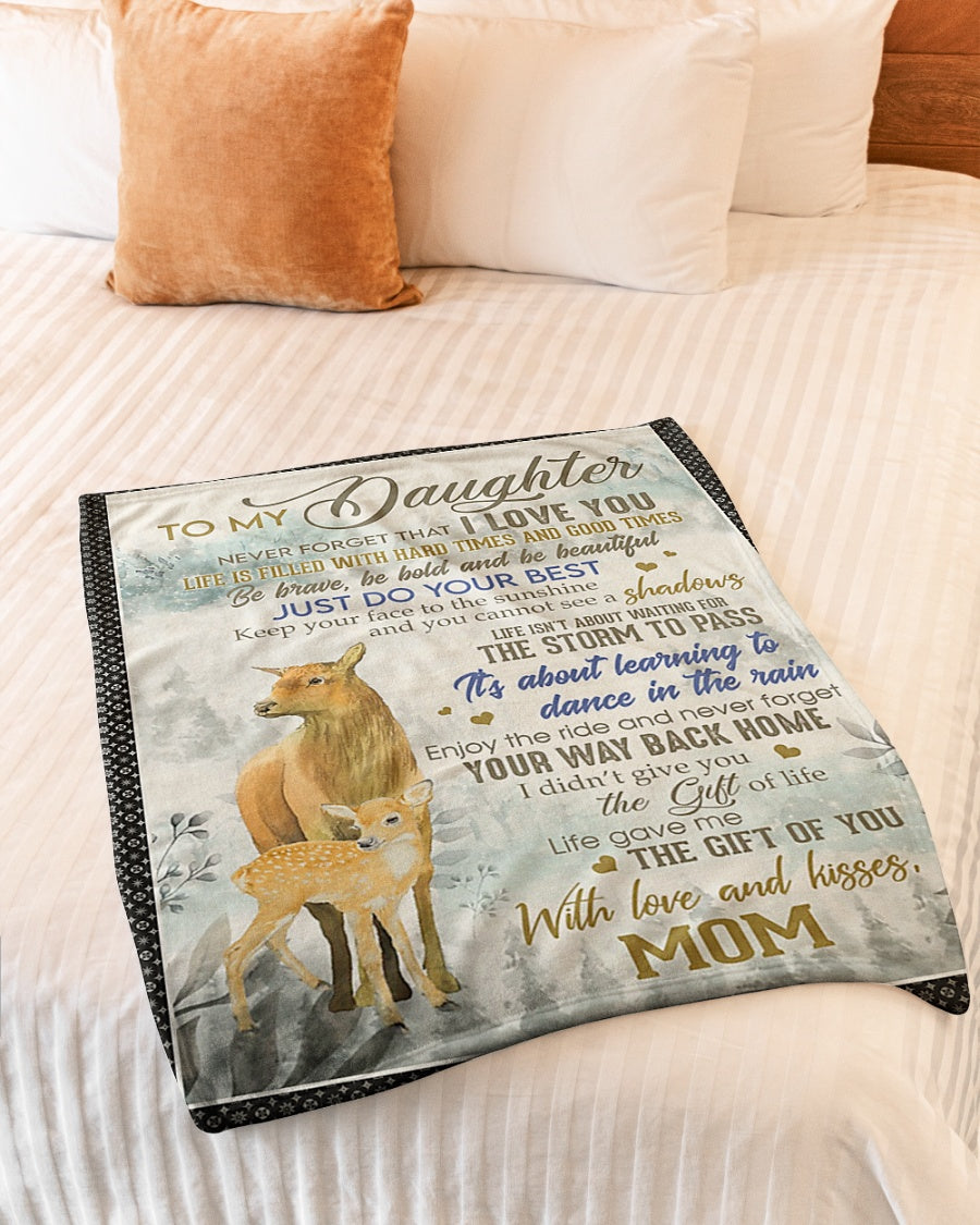Family Just Do Your Best Daughter Gift Flannel Blanket For Cozy Bedroom Sofa Decor