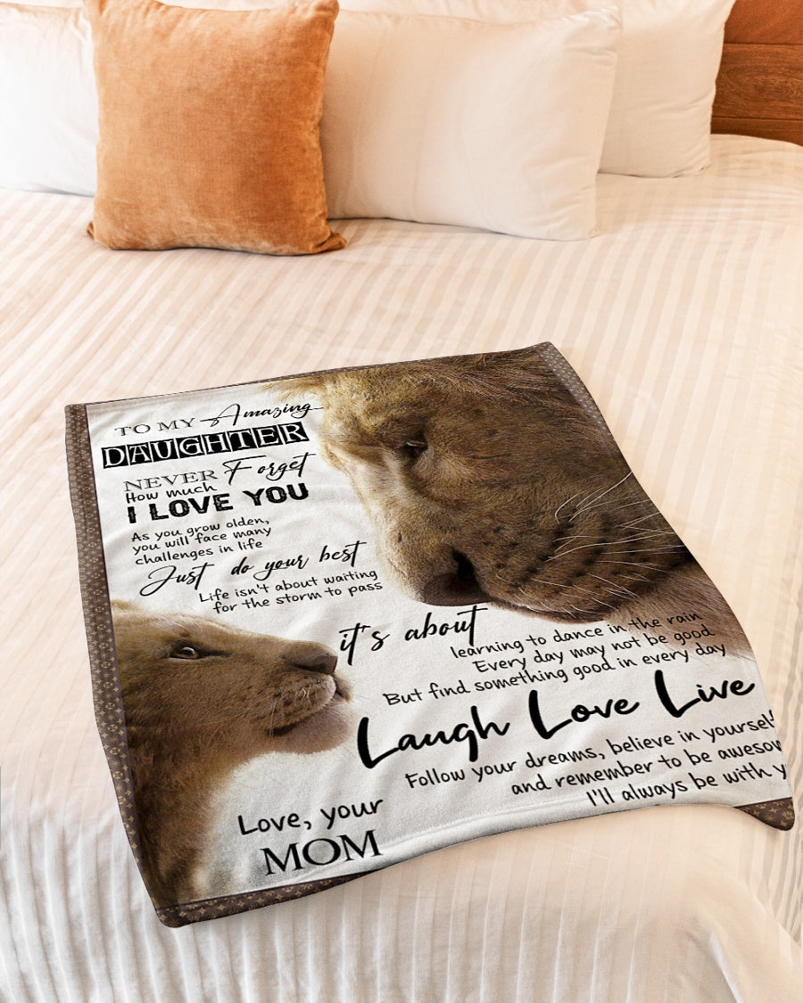 Lion You Will Always Be My Loving Mother Flannel Blanket For Cozy Bedroom Sofa Decor