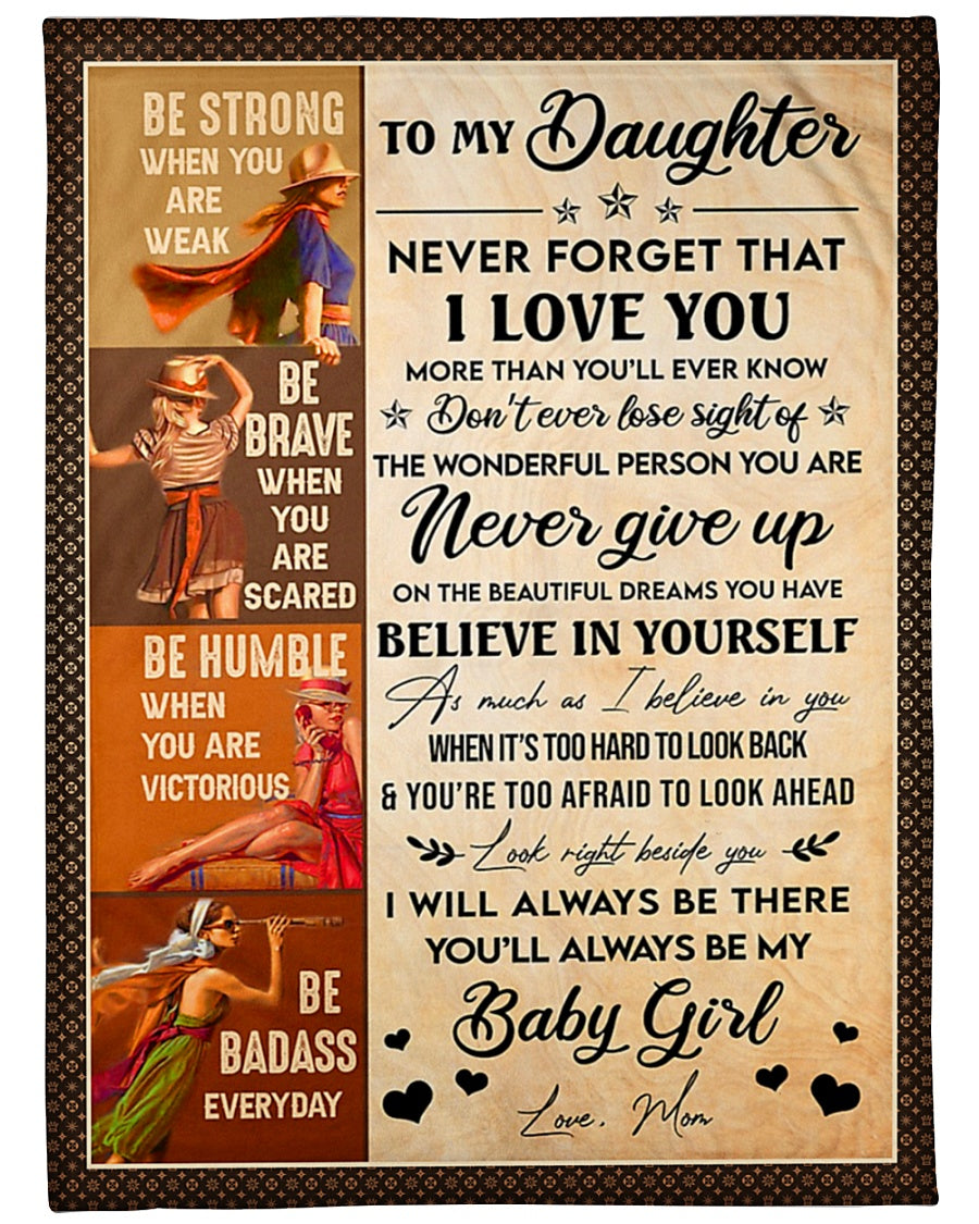 Family Never Forget That I Love You Mom To Daughter Flannel Blanket For Cozy Bedroom Sofa Decor