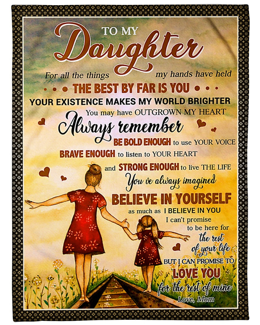 Family All The Things My Hands Have Held Mom To Daughter Flannel Blanket For Cozy Bedroom Sofa Decor