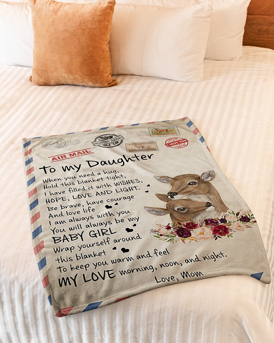 Deer Lover I Am Always With You Daughter Gift Flannel Blanket For Cozy Bedroom Sofa Decor