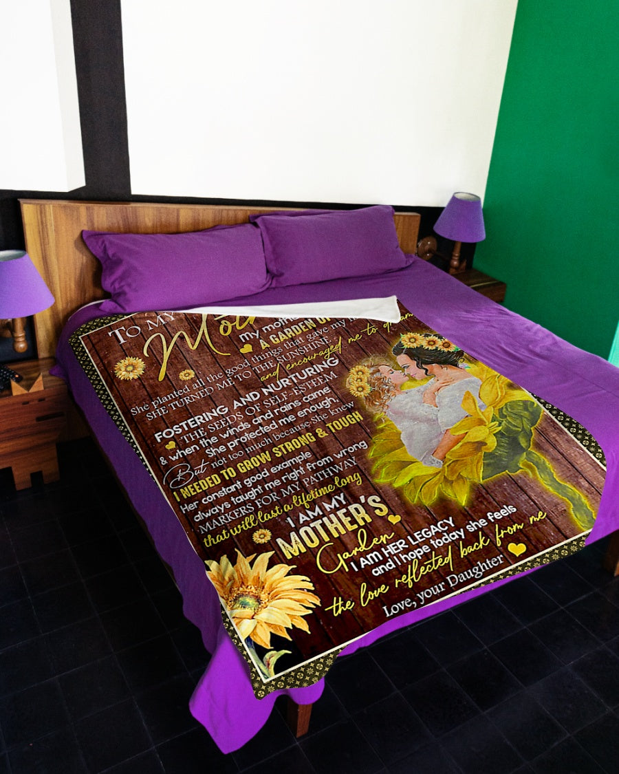 Sunflower To My Mother A Garden Of The Heart Flannel Blanket For Cozy Bedroom Sofa Decor