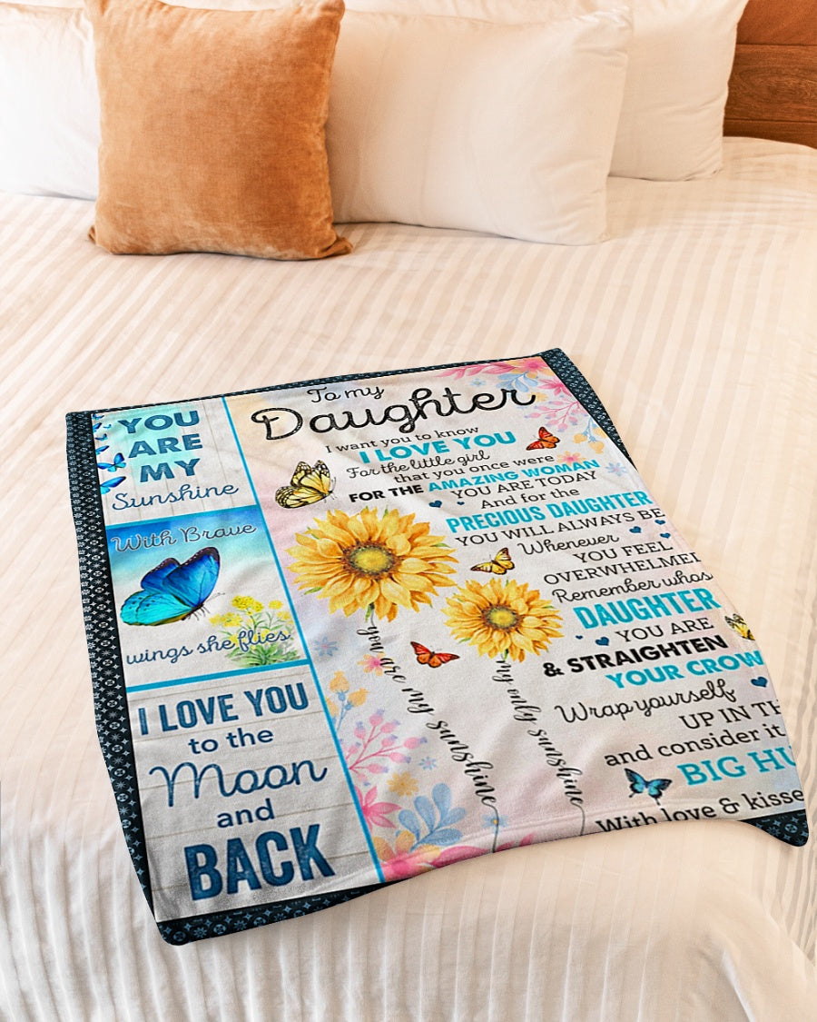 Sunflower I Want You To Know I Love You Mom To Daughter Flannel Blanket For Cozy Bedroom Sofa Decor
