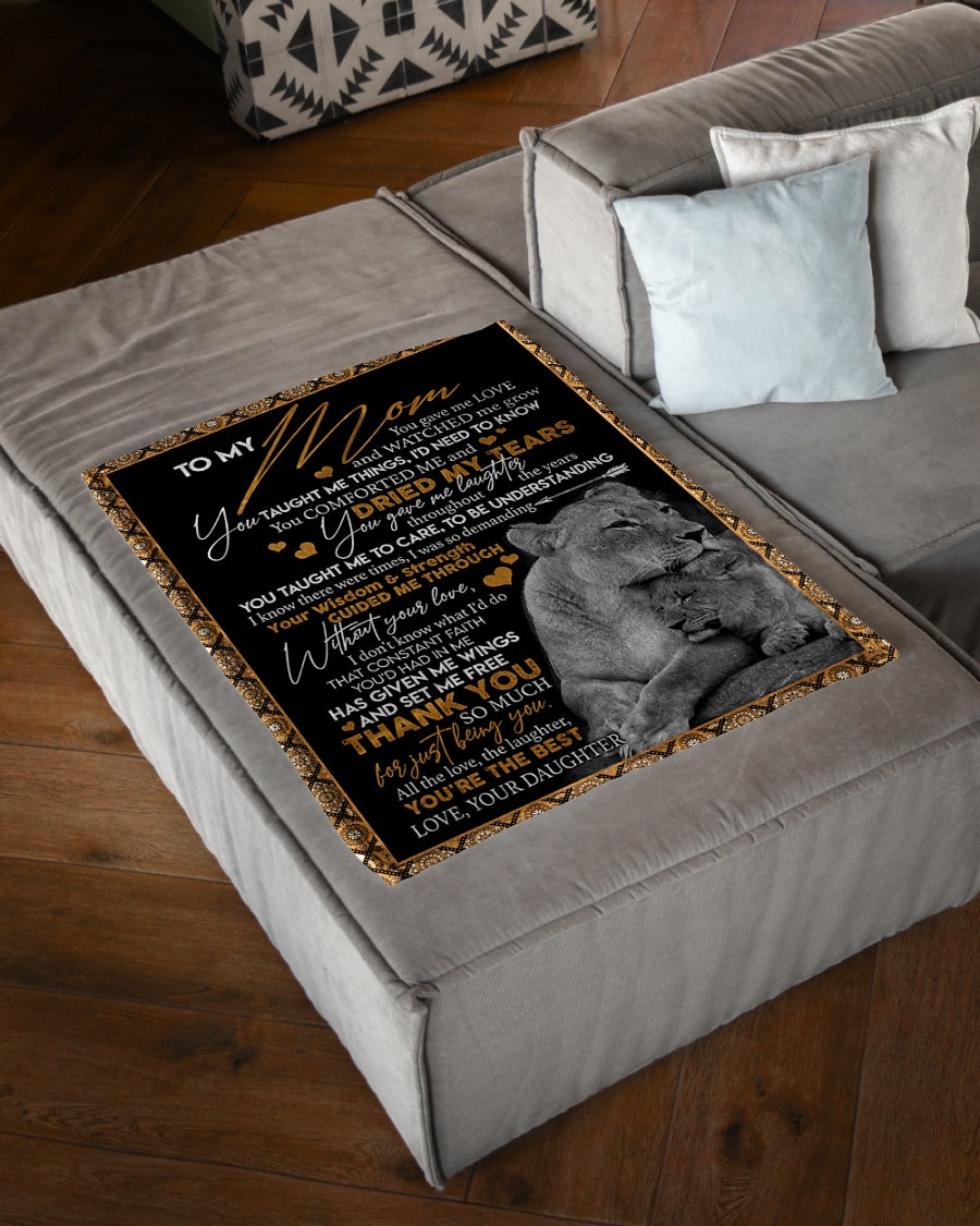 Lion I Love You With All My Heart Thank You Flannel Blanket For Cozy Bedroom Sofa Decor