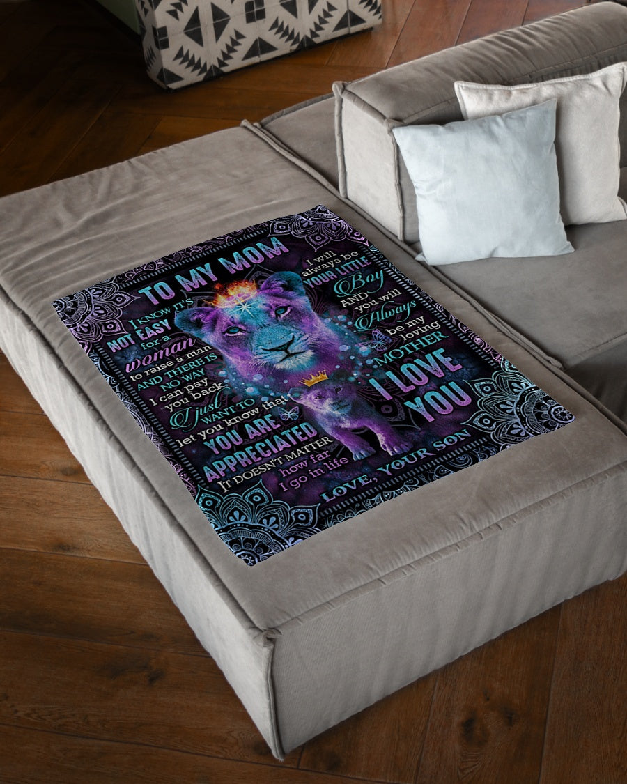 Lion You Will Always Be My Loving Mother Your Little Boy Flannel Blanket For Cozy Bedroom Sofa Decor