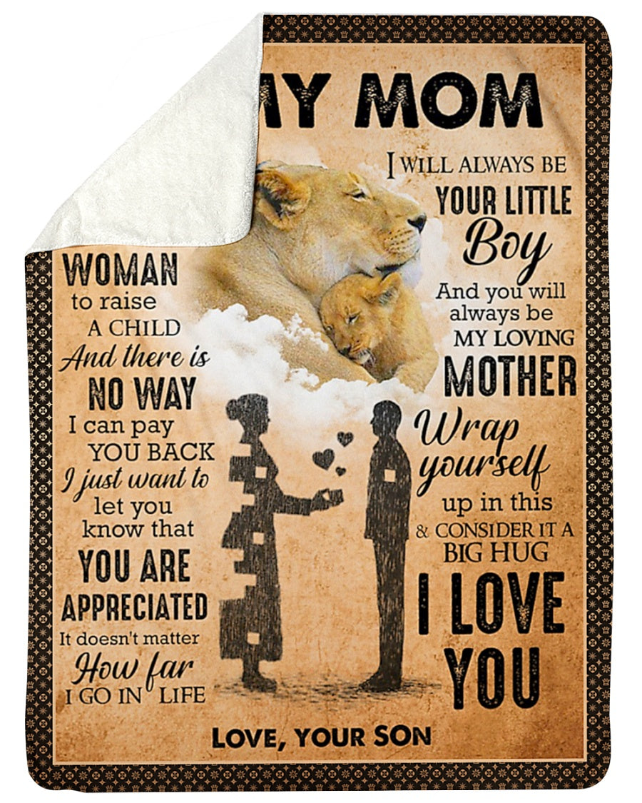 Lion I Am Always With You Mother Flannel Blanket For Cozy Bedroom Sofa Decor