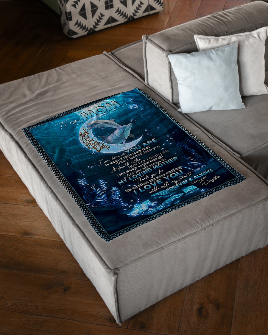 Dolphin I Love You With All My Heart Flannel Blanket For Cozy Bedroom Sofa Decor