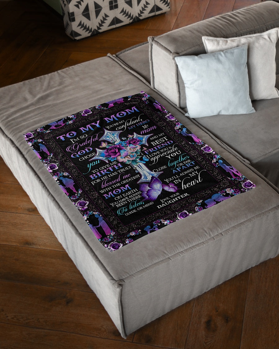 God To My Mom I Love You And Appreciate You Flannel Blanket For Cozy Bedroom Sofa Decor